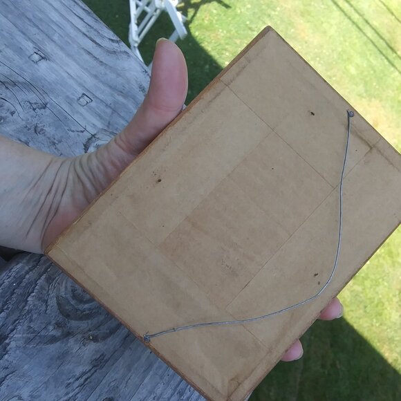 Vintage framed under glass painted feather artist sign from Costa Rica sail boat - Picture 11 of 15